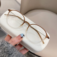 Erilles 显瘦素颜眼镜框 磨砂渐进茶+ 161升级防蓝光镜片