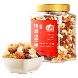 沃隆 混合坚果1kg罐装纯坚果干果B款核桃仁腰果办公室休闲零食炒货