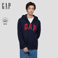 Gap 男女装2025秋季Logo印花宽松抓绒连帽卫衣休闲上衣786930 海军蓝 L (175/96A) 亚洲尺码
