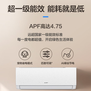 AUFIT 空调2匹挂机奥克斯出品特省电新一级能效变频冷暖双排铜管大风量KFR-46GW/BpR3AFEA(B1)