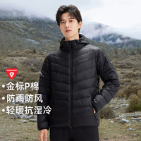 Pioneer Camp 雪狐金标P棉棉服轻薄休闲连帽上衣男士秋冬拒水户外外套 黑色 |轻暖抗湿冷|拒水透气 3XL