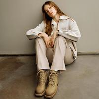 百丽 女靴子冬季美拉德马丁靴女款厚底大黄靴女