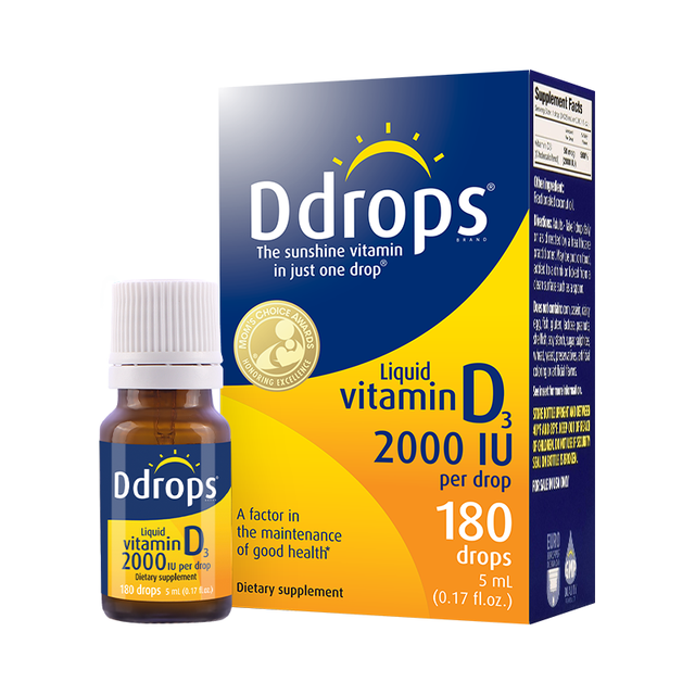 PLUS会员：Ddrops 滴卓思成人维生素d3k2 MCT油三合一阳光滴瓶vd 2000IU 5ml*1瓶