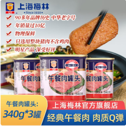 梅林B2 上海梅林午餐肉罐头340g*3罐装猪肉熟食