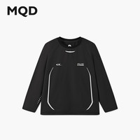 马骑顿(MQD)【运动系列】男童25秋跑步打底衫高弹插肩袖T恤 黑色 150