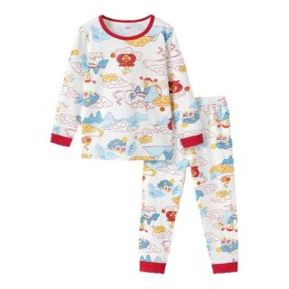 巴拉巴拉 宝宝秋衣秋裤龙年儿童保暖内衣套装男童女童睡衣发热红色