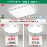 雷士照明未来光大瓦数客厅灯普瑞全光谱护眼吸顶灯2026 A【2室1厅】2圆灯