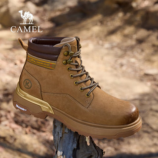 骆驼（CAMEL）米其林联名金甲KING牛皮马丁工装大黄靴 G15W076075 卡其 43