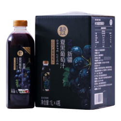 盒马MAX 盒马 NFC新疆夏黑葡萄汁 1L*4瓶 箱装