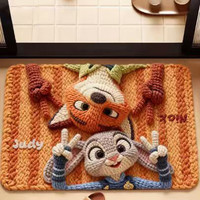 硅藻泥地垫卡通仿编织疯狂动物城朱迪尼克浴室入户门地垫厕所地毯 朱迪尼克2 40m 60cm 1件数