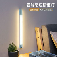 以典人体感应灯条灯带无线自粘充电橱柜灯led柜底灯厨房衣柜酒柜长条 【发2根】360mm白灯【感应常亮】