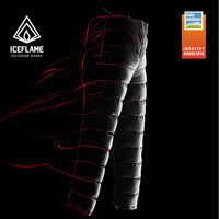 冰焰 ICE FLAME羽绒裤超轻白鹅绒户外防寒保暖居家老年人旅行露营男女透气室内 黑色【LT版】羽绒裤 *确认 L