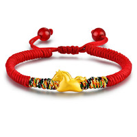 金至尊（3DG Jewellery）十二生肖马鸿福转运珠黄金串珠织手绳本命年周岁送宝宝定价 【马】B129002024-0.42克