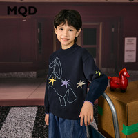 马骑顿【拜年服】MQD男童25冬新款内搭半高领保暖针织衫 藏青 1