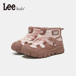 LEE KIDS 童鞋 冬季新款儿童加绒防滑防水雪地靴 暖粉