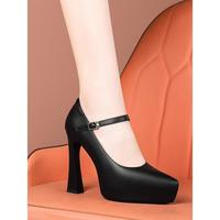 Lily Brown 女士真皮超高跟鞋