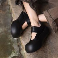 Lily Brown 女士复古玛丽珍鞋 真皮厚底浅口单鞋