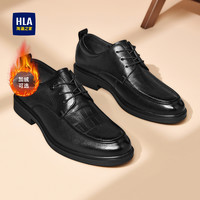 海澜之家 男士商务皮鞋 真皮英伦格纹德比鞋