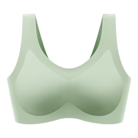 美·雅·挺女士内衣乳胶无痕美背文胸收副乳小胸聚拢背心无钢圈少女运动胸罩 【强烈】奶肤+黑色 M【70A-70C 80-100斤】