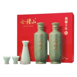 会稽山 中秋礼盒 会稽山绍兴黄酒典雅十年青瓷双瓶礼盒500mlx2花雕糯米酒
