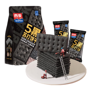  喵少爷 0蔗糖 儿童饼干  西麦5黑苏打饼干500g【1箱装】 普通盒装