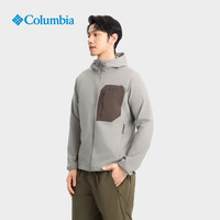 Columbia哥伦比亚户外26春夏男拒水软壳衣徒步运动外套WE3966 027 燧石灰色拼铁锈色 亚太修身版型 S (170/92A)