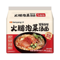 SAMYANG 三养泡菜汤面 韩式辣白菜风味方便面夜宵拉面泡面速食 火腿泡菜汤面106g*5 效期至11月26 火腿泡菜汤面106g*5袋