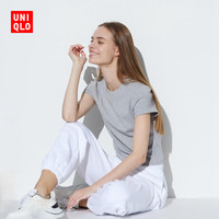  UNIQLO/优衣库 高腰修身 女士短袖T恤