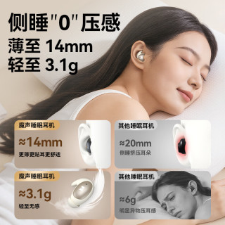 魔声 Sleep Ear100 睡眠耳机 深度降噪助眠+超薄侧睡稳固不掉+80h续航