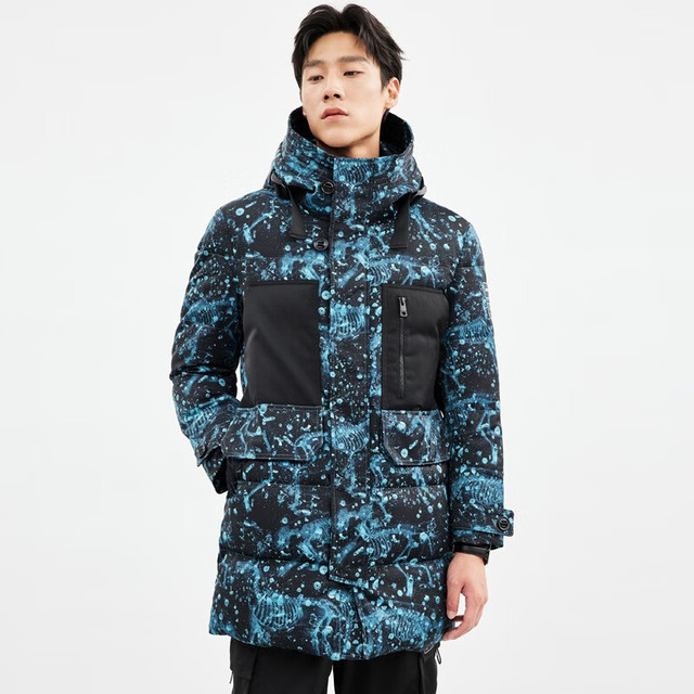 PLUS会员：七匹狼 男款 冬季新款潮流羽绒服 高克重鸭绒 黑色 XL