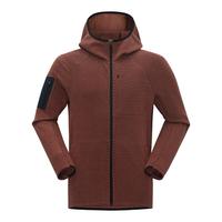 拓路者波浪纹肌理抓绒衣男外套冬季连帽户外徒步保暖开衫长袖