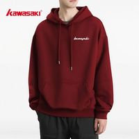 KAWASAKI 高街宽松情侣字母印花慵懒风连帽卫衣男女加绒上衣