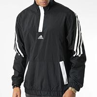 adidas/阿迪达斯 宽松撞色三条纹 男士立领夹克