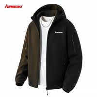 KAWASAKI 秋冬款连帽高品质简约风格保暖绒感外套