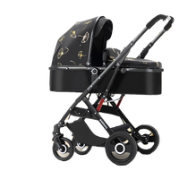 巴布豆婴儿推车可坐可躺便携式景观简易外出可折叠代步双向婴儿车