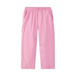 马骑顿 女童25秋户外露营登山裤宽松休闲裤 玫粉 160