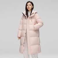 鸭鸭 羽绒服长款直筒女式时尚休闲百搭冬季保暖御寒连帽宽松加厚外套