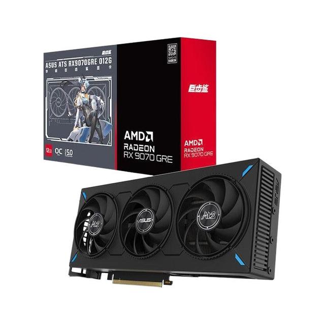 华硕 AMD RX9070GRE O12G巨齿鲨电竞游戏显卡台式电脑主机显卡