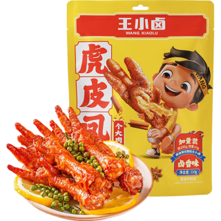 王小卤虎皮凤爪卤鸡爪卤味休闲零食混合味210g*3袋+鸡肉豆堡卤香味120g 【凤爪豆堡】不辣合集750g