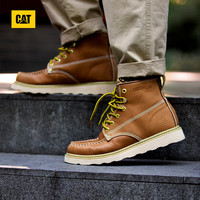 今日必买：CAT 男士牛皮高帮工装靴 P724976 棕黄 P721411M3EDC36