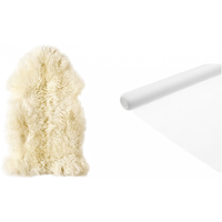 宜家(IKEA)ULLERSLEV乌拉斯拉羊皮地毯脚垫毛毯柔软坐垫飘窗垫高级 灰白+防滑垫