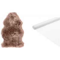宜家(IKEA)ULLERSLEV乌拉斯拉羊皮地毯脚垫毛毯柔软坐垫飘窗垫高级 浅褐色+防滑垫