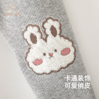 班喜迪女童打底裤秋冬款2025洋气宝宝休闲长裤童装儿童加绒裤子冬装 灰色 加绒 100