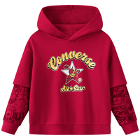 Converse【CNY新年系列】匡威儿童加绒连帽卫衣春节假两件红色拜年服 杰斯特红 110 /52 【身高98-104cm】