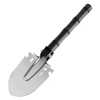 柏潮 户外用品锰钢36cm长款黑色多功能铲