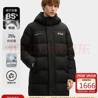 FILA 男士长款羽绒服2025冬季RGB-多彩羽绒保暖外套 M