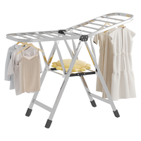 京东京造 晾衣架落地折叠挂衣架不锈钢晾衣杆晒衣服架翼型折叠小户型