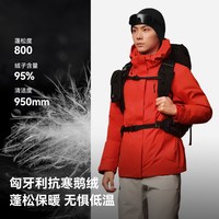 伯希和 户外山野|鹅绒版黑色冲锋衣男冬季加厚防风保暖羽绒服