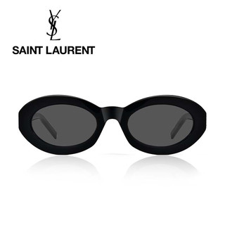 YSL圣罗兰Saint Laurent【礼物】女士太阳眼镜意大利太阳镜墨镜 SL M136 黑色浅金色