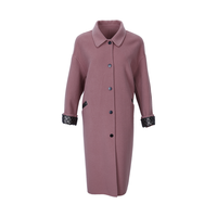 斯尔丽 秋冬优雅淑女气质外套简约单排扣双面呢羊毛长款大衣